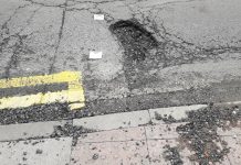 Monster pothole opens up on major city route
