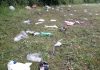 Littering teens trash city nature spot