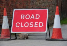 Gas works force closure of road